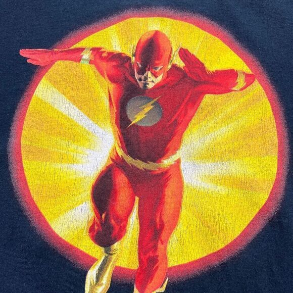 Vintage Shirt Mens Large Black The Flash Graphitti Comics Graphic 90s Cartoon - Picture 3 of 11
